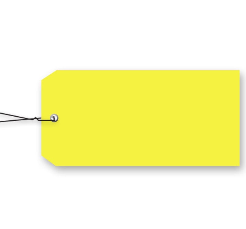 NapTags Blank Vinyl Tags - # 5 Size with Wire (Yellow) - Image 1